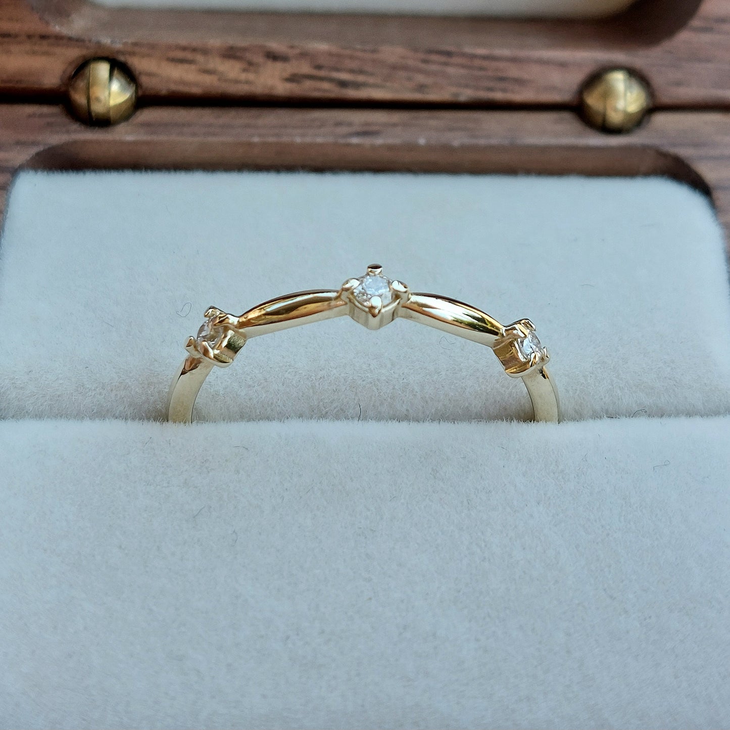*Pre-made ring* Esther - 9ct yellow gold with lab grown diamonds (Size P)
