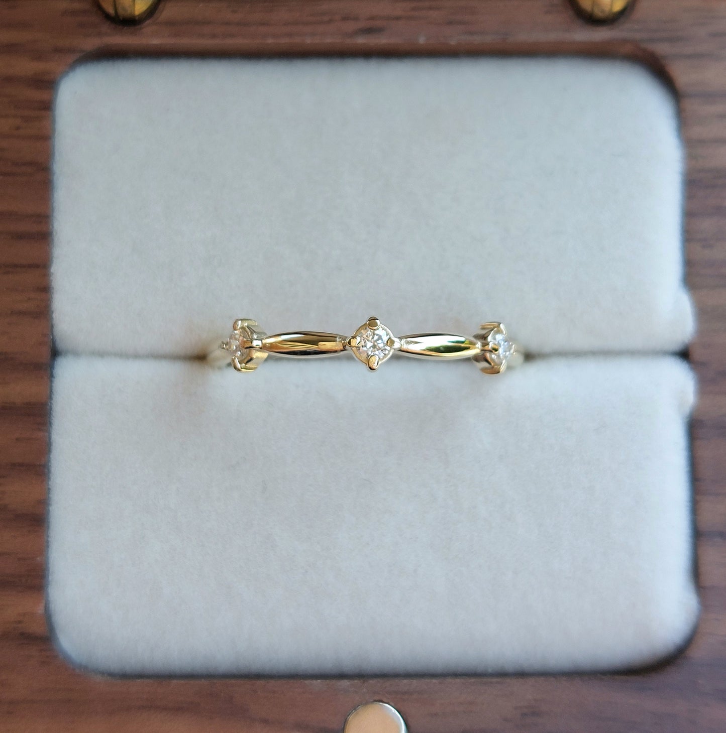 *Pre-made ring* Esther - 9ct yellow gold with lab grown diamonds (Size P)