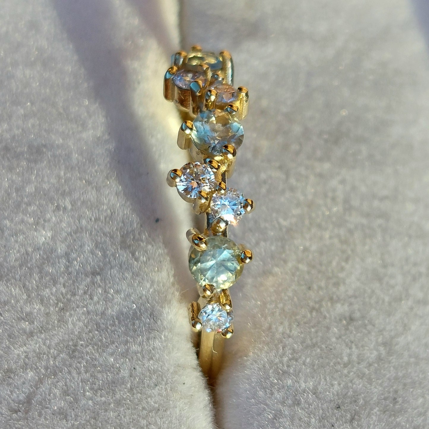 Celeste - 3mm Montana Sapphires in 9ct yellow gold (Size O)