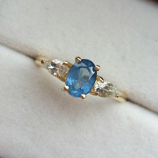 *Pre-made ring* Elizabeth - 9ct yellow gold with sapphires (Size J)