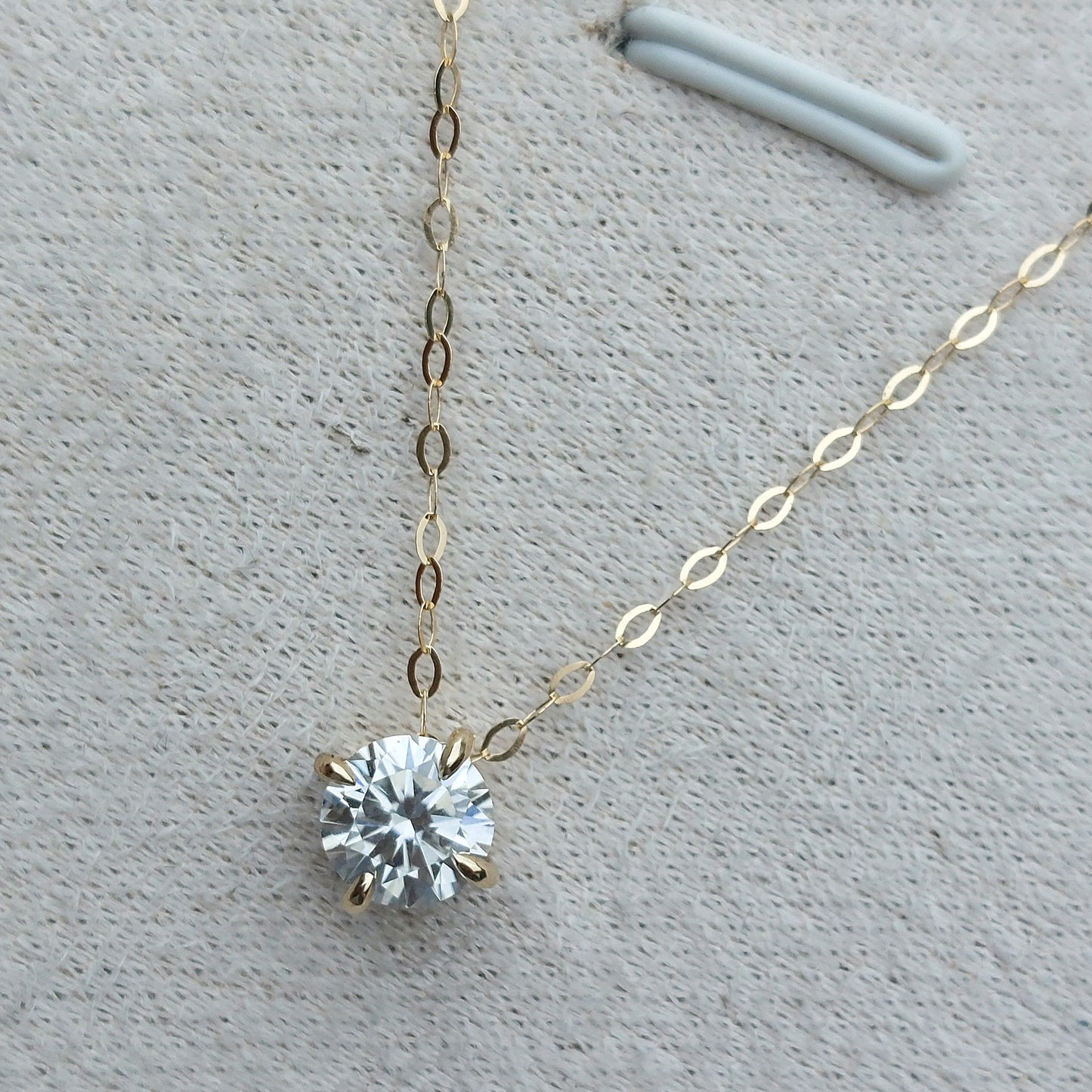 1ct Brilliant cut moissanite necklace in 9ct yellow gold (18")