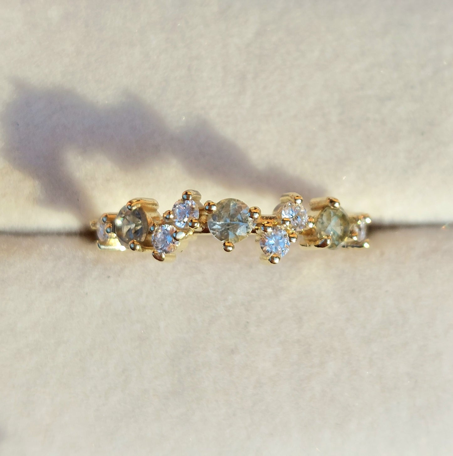 Celeste - 3mm Montana Sapphires in 9ct yellow gold (Size O)