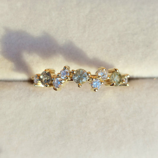 Celeste - 3mm Montana Sapphires in 9ct yellow gold (Size O)